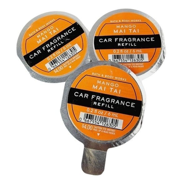 3 MANGO MAI TAI Bath & Body Works Car Fragrance Refill Scentportable NEW - Picture 1 of 5